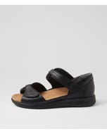 Bobbies Xw Black Leather Sandals