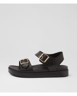 Graspie W Black Leather Sandals