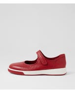 Aitch Xf Dark Red Leather Flat Shoes