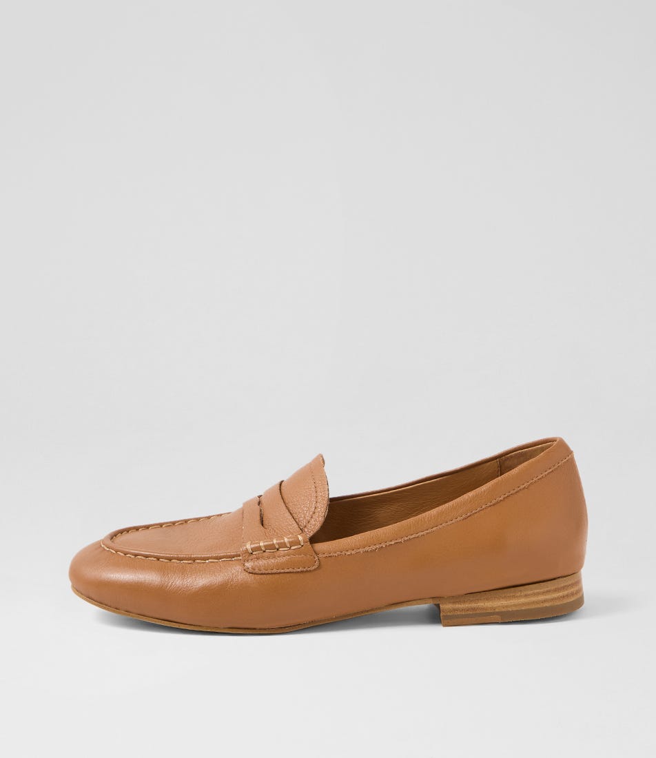 Deline Xw Dark Tan Leather Flat Shoes