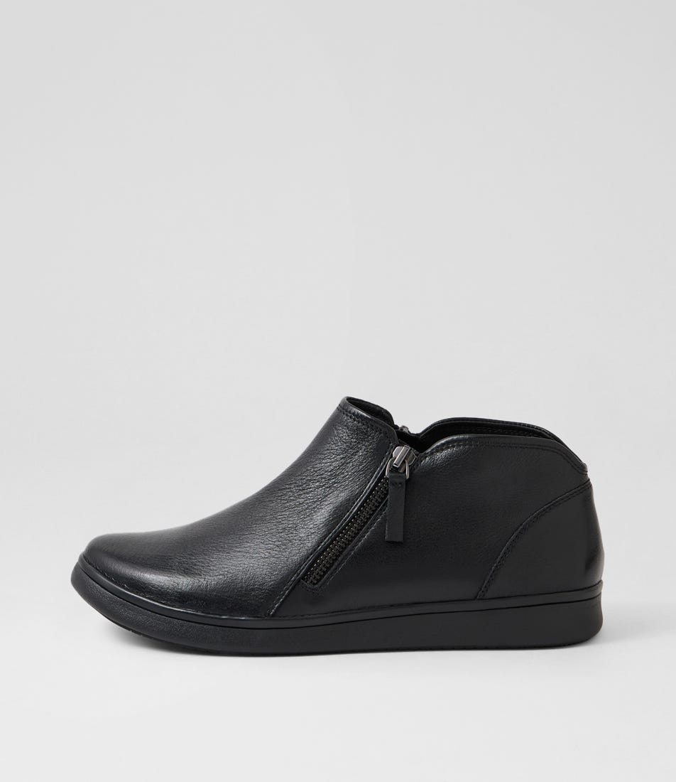 Donnies Xf Black Leather Ankle Boots