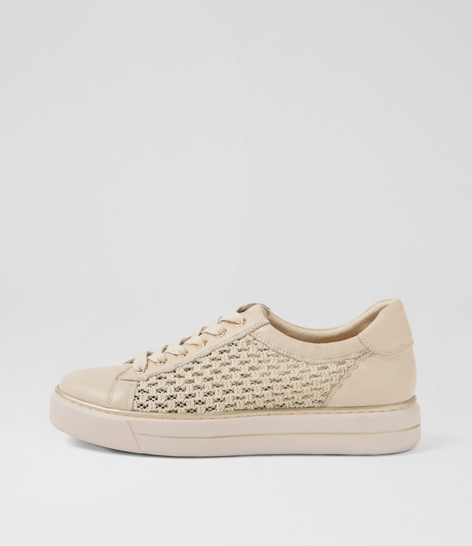 Kiffy W Almond Leather Sneakers