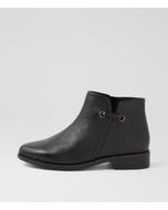 Seqal Black Leather Ankle Boots