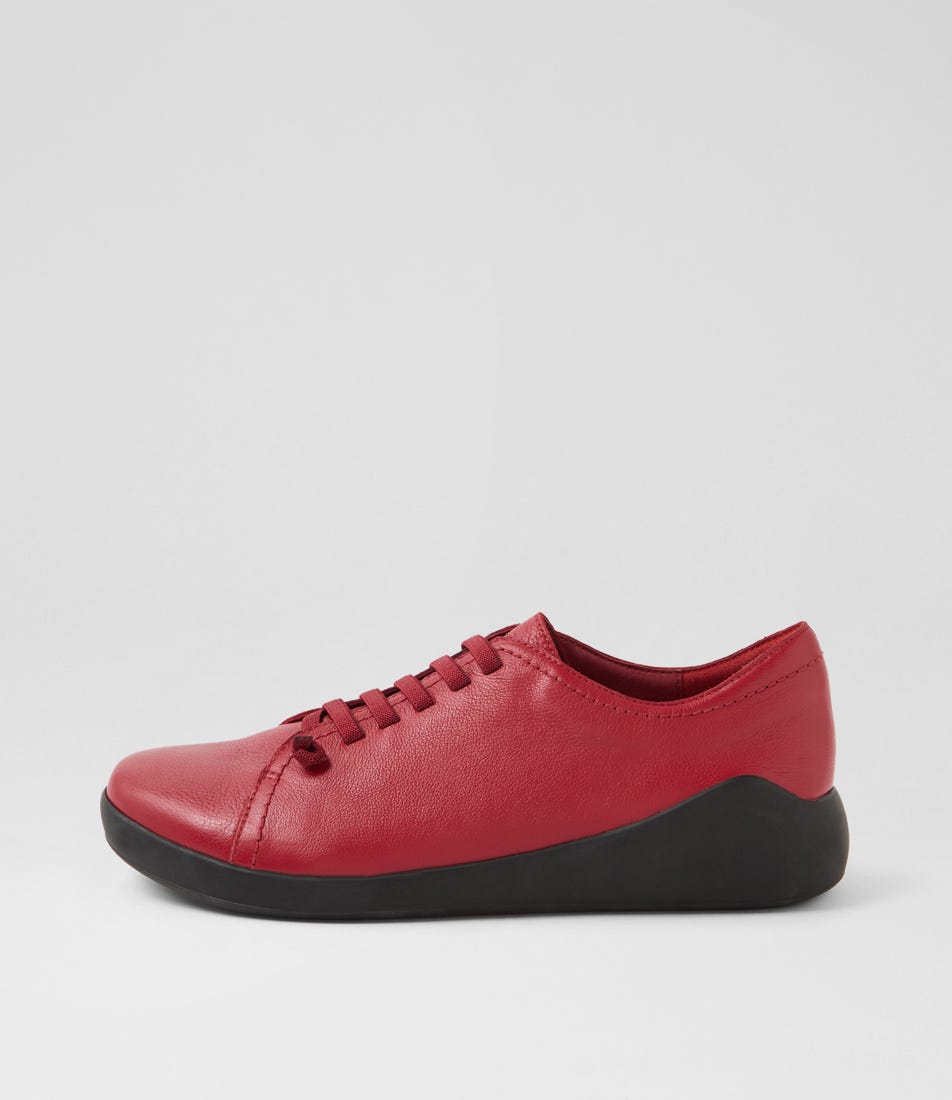 Yelsta Xf Dark Red Leather Flat Shoes