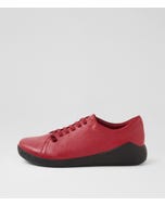 Yelsta Xf Dark Red Leather Flat Shoes