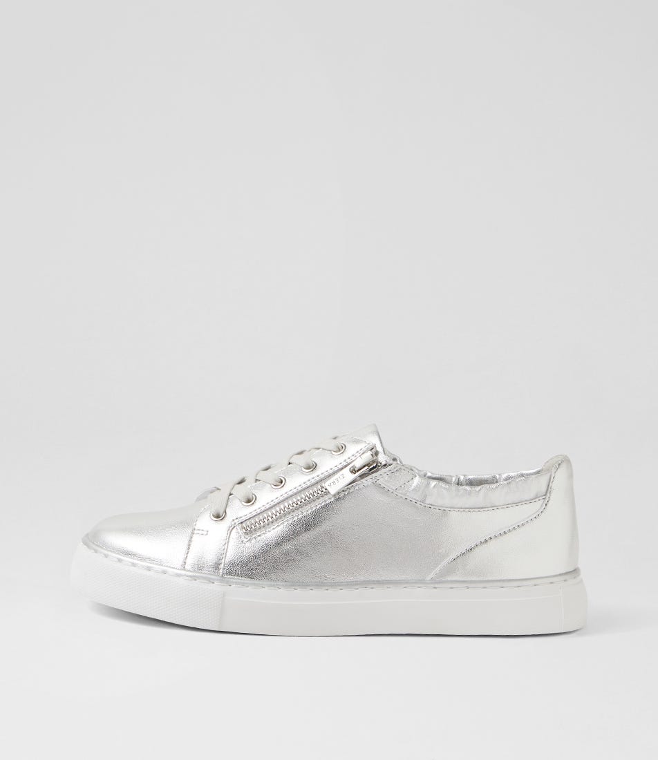 Peeces Xf Silver White Leather Sneakers