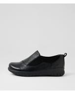 Sinnie Xf Black Leather Stretch Microsuede Flat Shoes