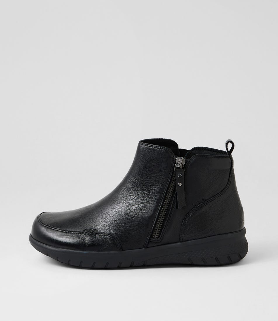 Sesta Xf Black Leather Ankle Boots
