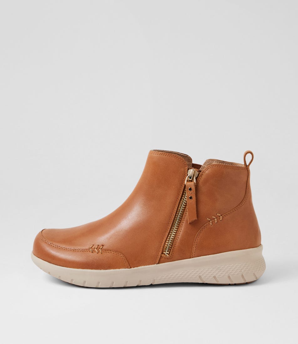 Sesta Xf Tan Leather Ankle Boots
