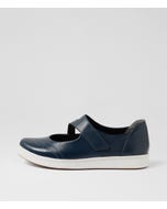 Dacre Xf Navy White Leather Flat Shoes