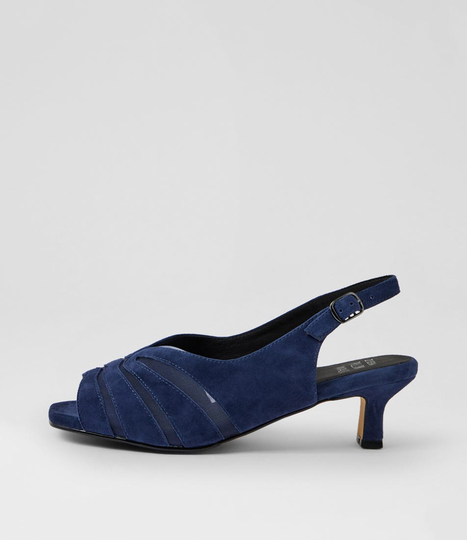 Itta Xw Navy Suede Mesh Sandals