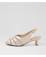 Itta Xw Beige Shimmer Leather Mesh Sandals