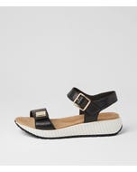 Littla W Black White Leather Sandals