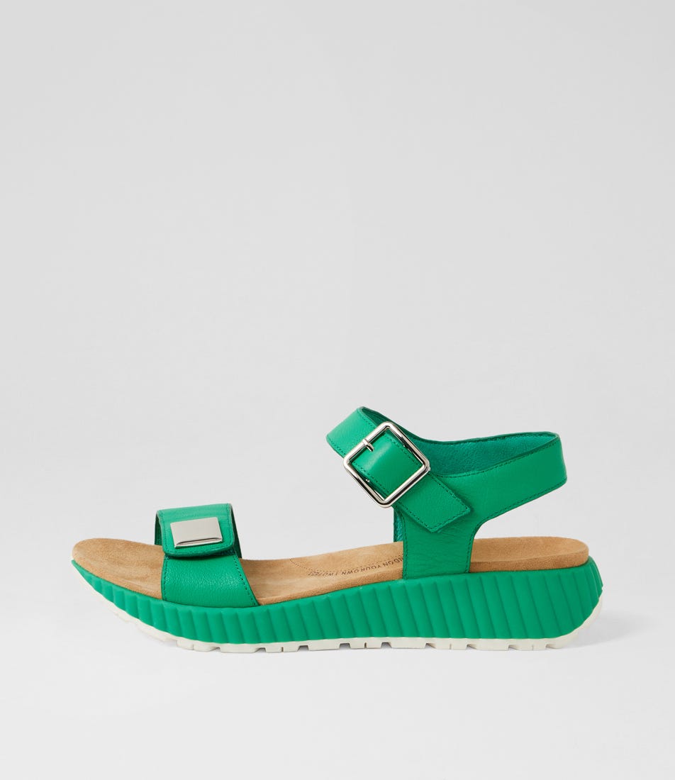 Littla W Emerald Leather Sandals