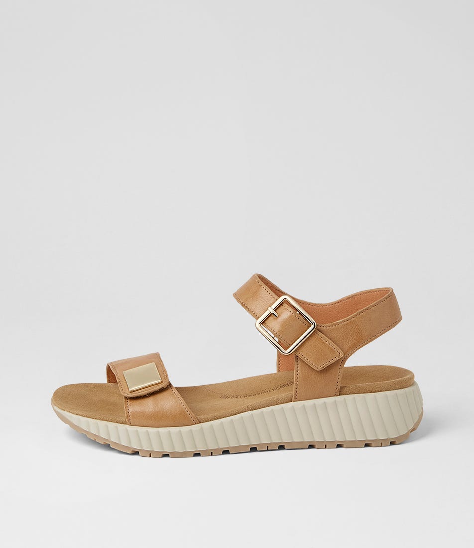 Littla W Dark Tan Almond Leather Sandals