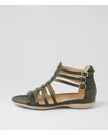 Britta W Khaki Leather Sandals