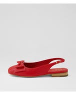 Deloe W Red Leather Slingbacks