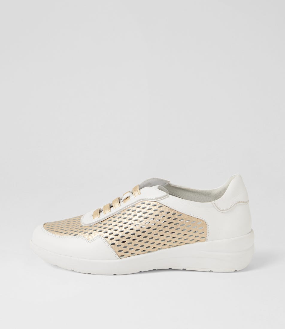 Nettar W White Gold Cheetah Sneakers