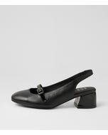 Zolmy W Black Leather Heels