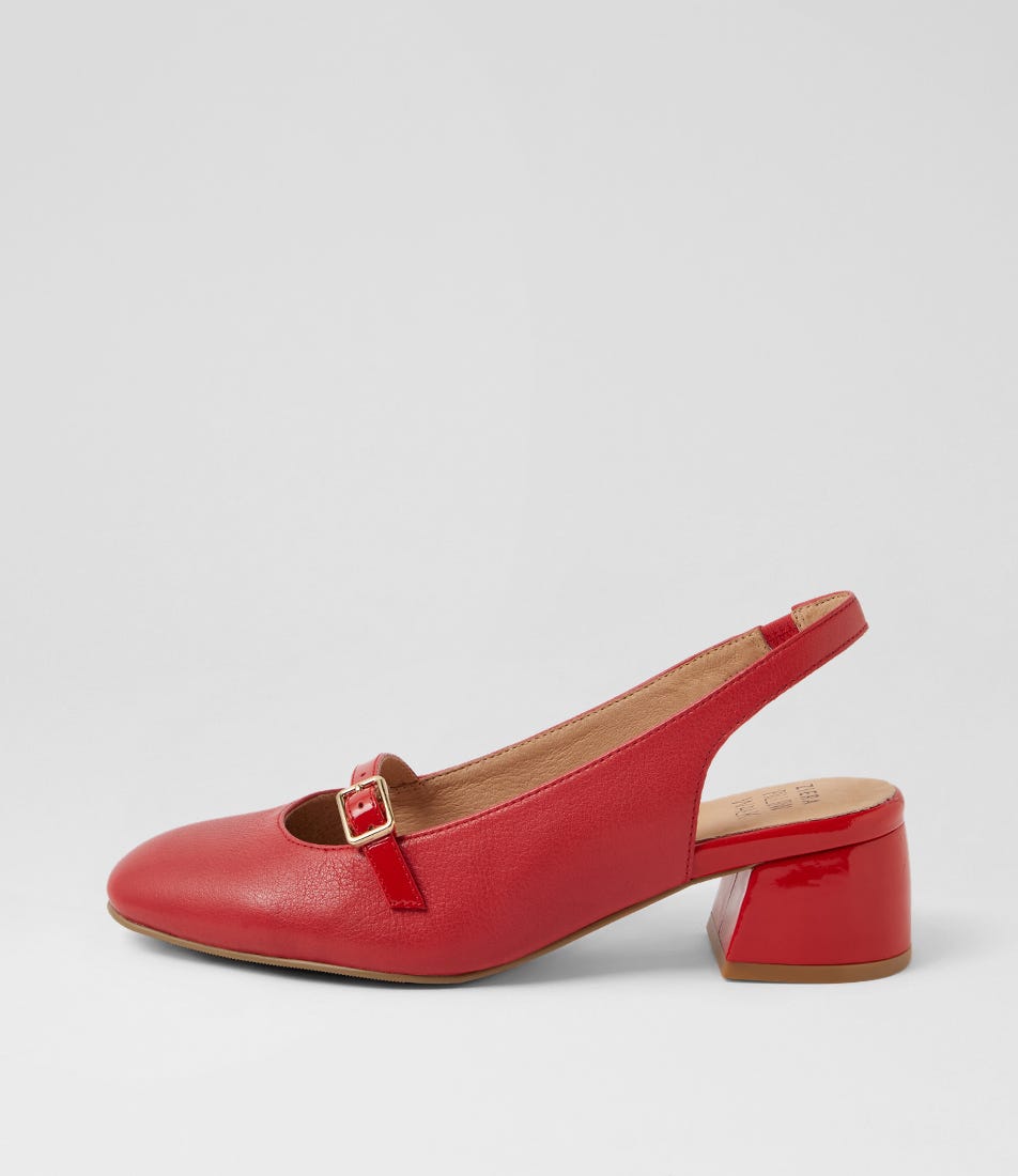 Zolmy W Red Leather Patent Heels