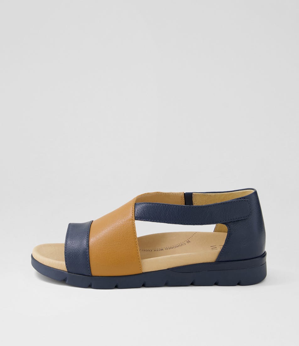 Allroy Xw Navy Dark Tan Leather Sandals