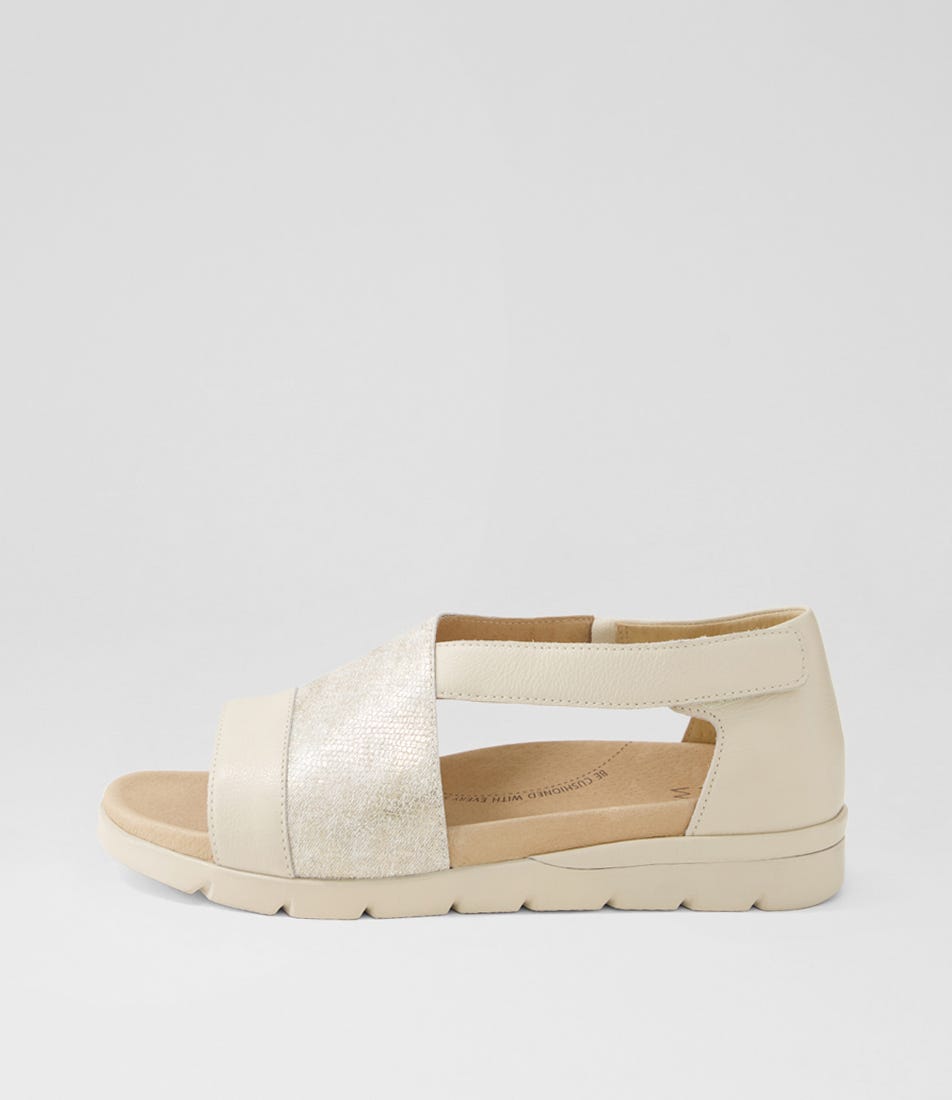 Allroy Xw Milk Ivory Lizard Leather Sandals