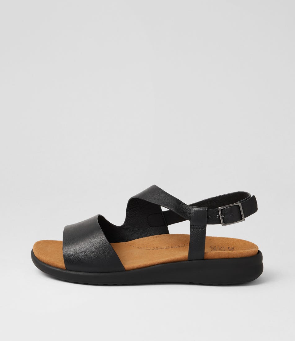 Bimon Xw Black Leather Sandals