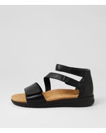 Brethe Xw Black Leather Sandals