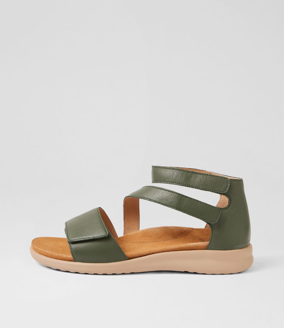 Brethe Xw Khaki Almond Leather Sandals