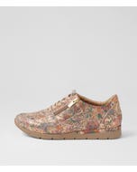 Jibbie Xw Multi Snake Taupe Leather Sneakers