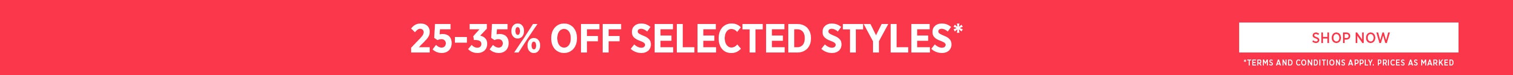 30% off selected styles