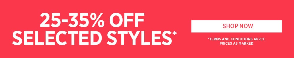 30% off selected styles